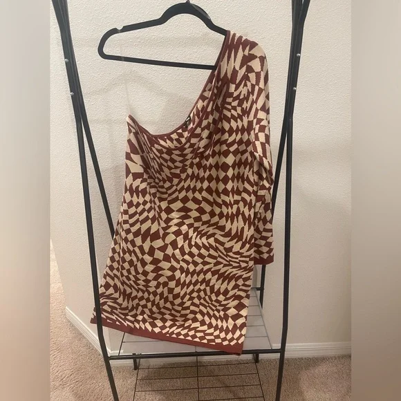 Illusions Sweater Mini Dress - Brown/combo - Picture 3 of 4